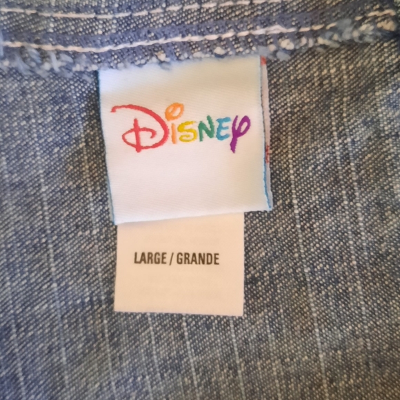 RARE vtg Disney 100% cotton denim bib overalls sz LG *U - Picture 10 of 11